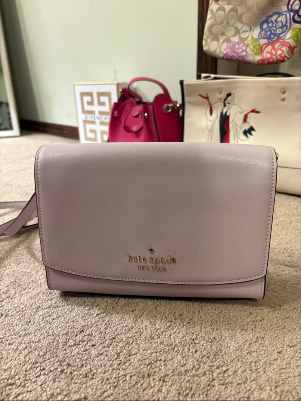 kate spade pastel lavender Saffiano Crossbody Bag